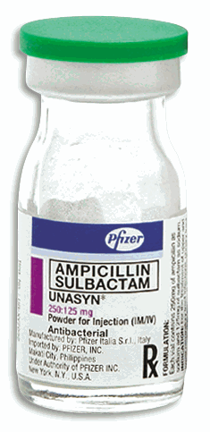 UNASYN Ampicillin / Sulbactam 250mg / 125mg Powder for IM/IV Injection ...